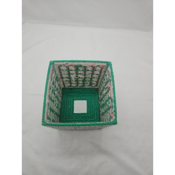 Vintage Handmade Kleenex/Tissue Box Cover Green And Pink - Picture 9 of 13